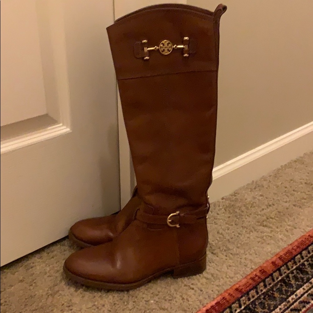 Tory Burch brown leather riding boots 6M